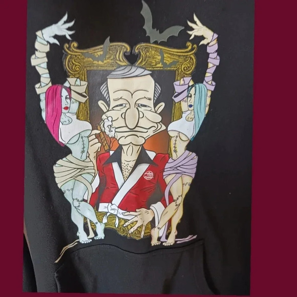 Star tex  hoodie sweatshirt cartoon print size Xlarge unisex black color - Picture 3 of 8